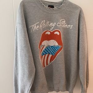 The Rolling Stones distressed crewneck (band tee)